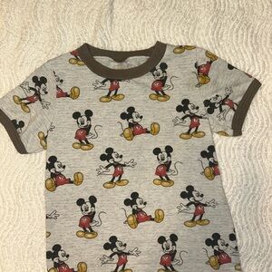 Vintage Mickey Mouse Kids T-Shirt - Gray and Brown